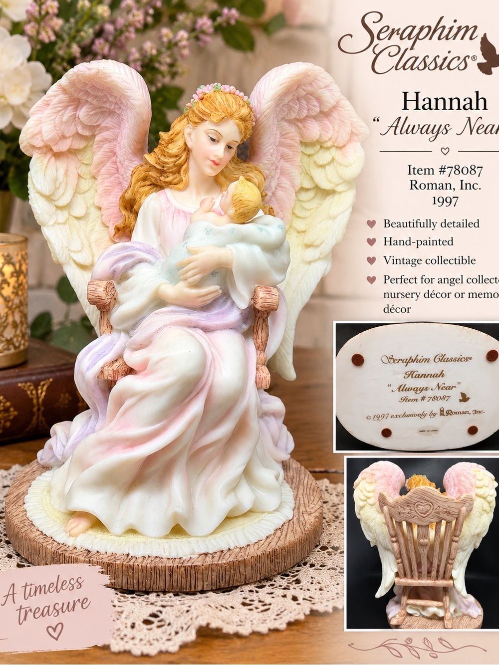 Roman Inc Seraphim Classes Hannah, Always Near. Holding Child #78087 NIB